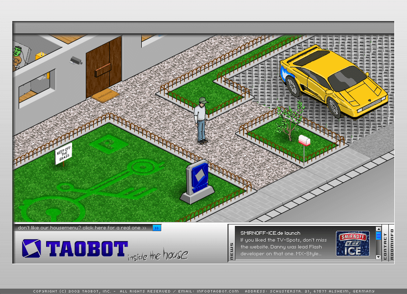 Taobot Inside The House flash website in 2002