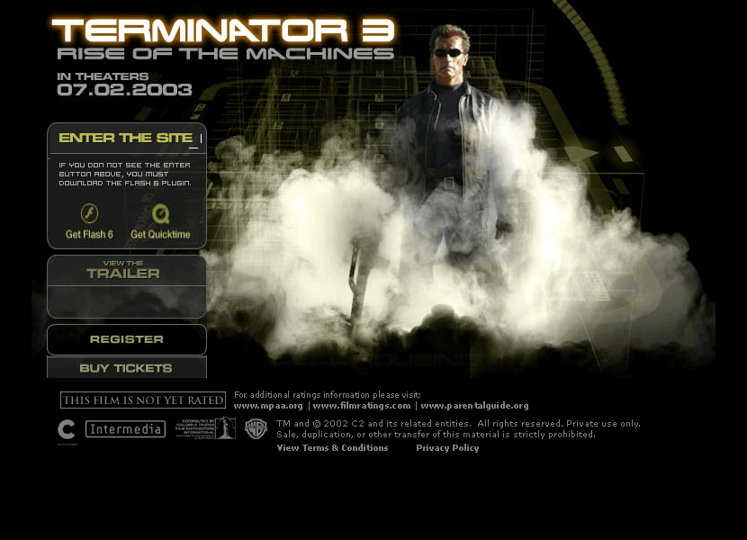 Terminator 3 website in 2003