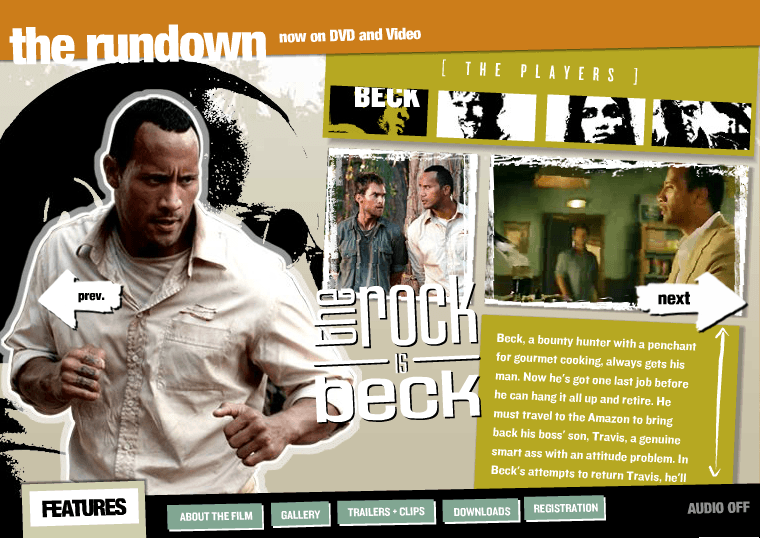 The Rundown flash website in 2003