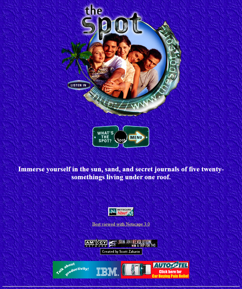 The Spot website in 1996