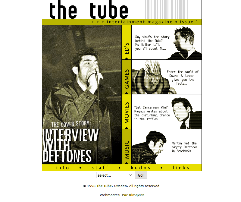 The Tube website in 2002