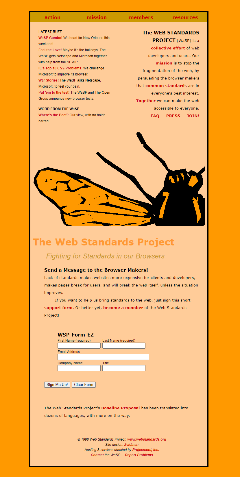 The Web Standards Project in 1998