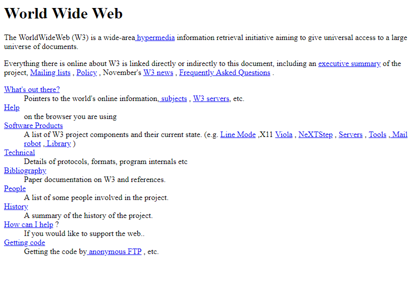 The World's First Website in 1991