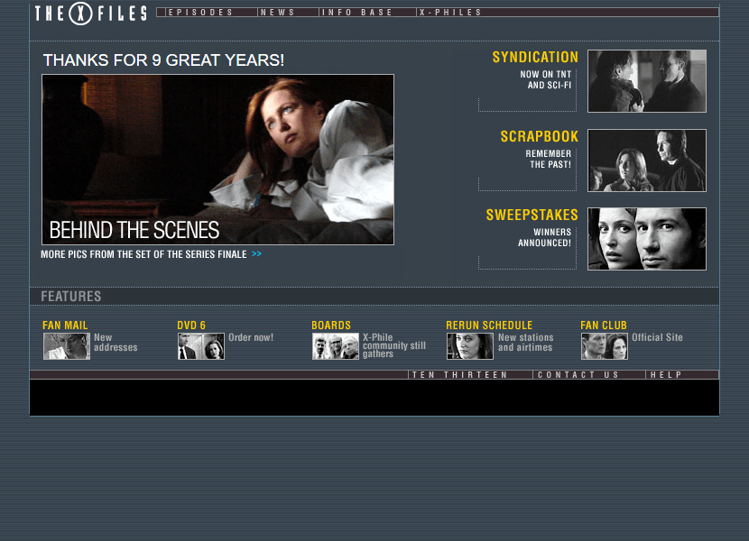 The X-Files website in 2003
