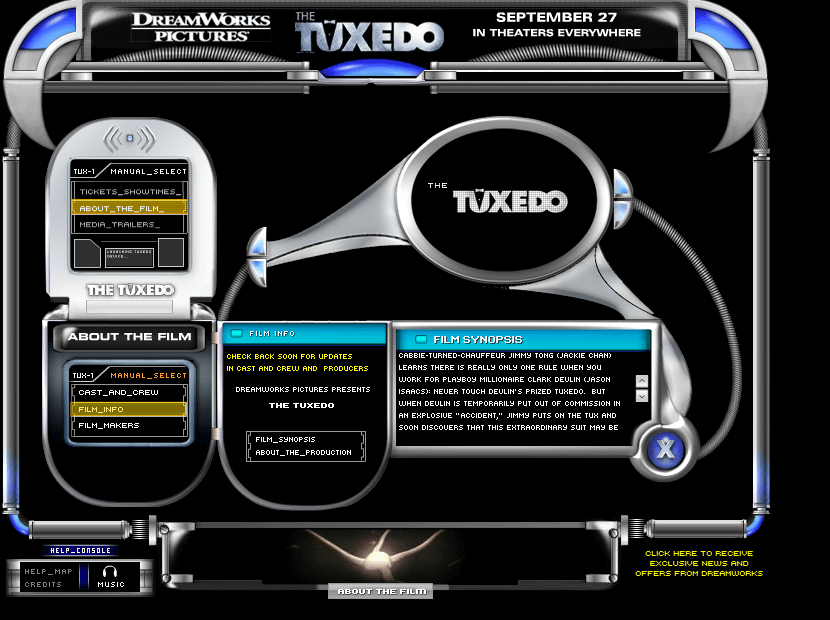 Tuxedo flash website in 2002