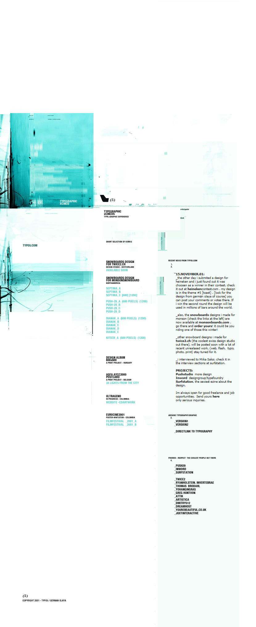 Typo5 website in 2001