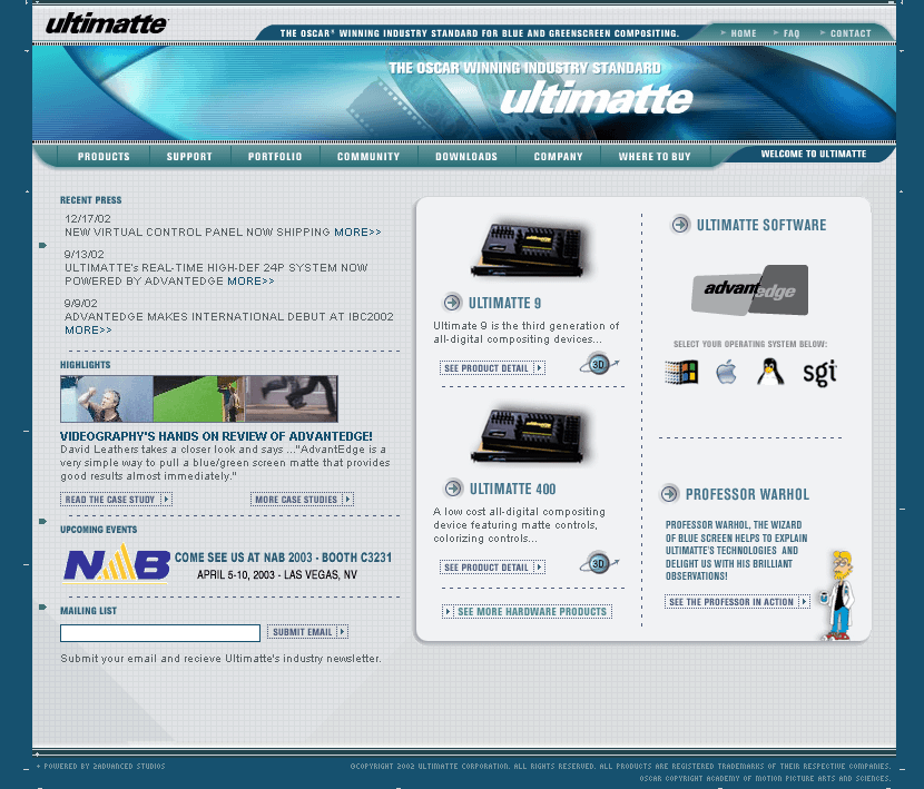 Ultimatte Corporation in 2002