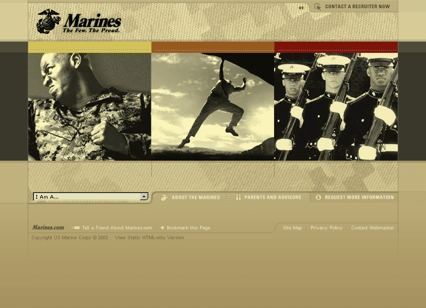 United States Marine Corps flash website in 2002