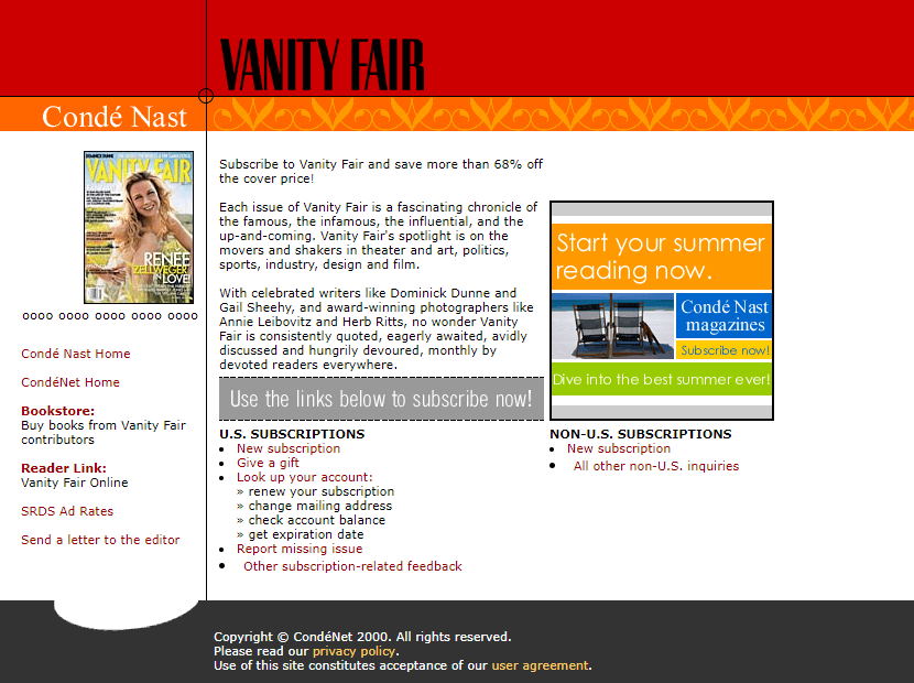 Vanity Fair in 2000