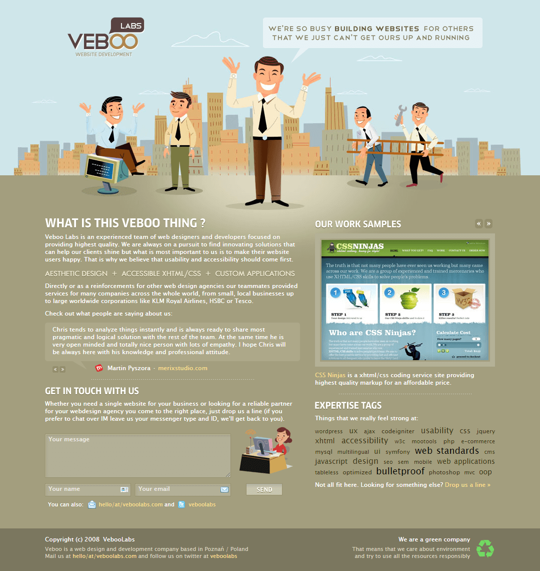 Veboo Labs website in 2008