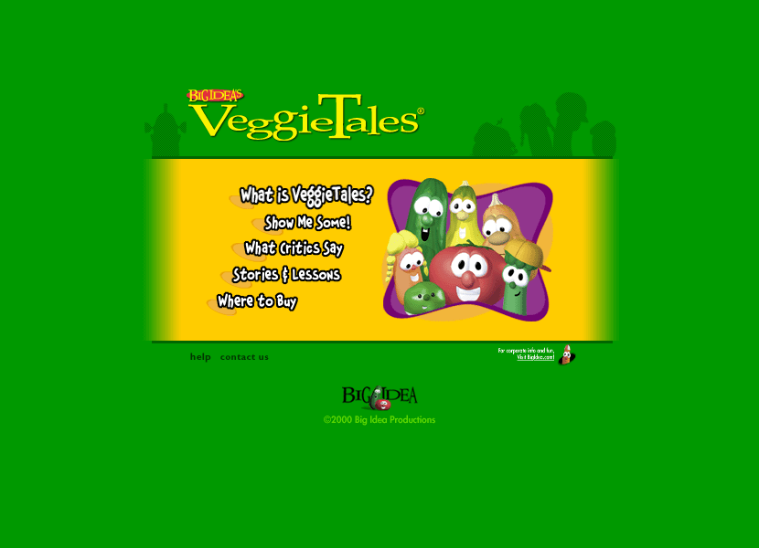 VeggieTales website in 2000