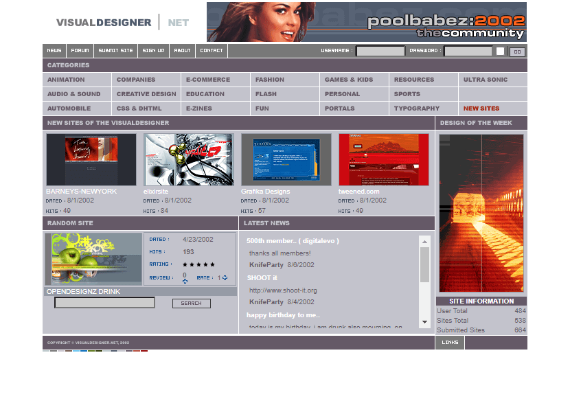 Visualdesigner website in 2002