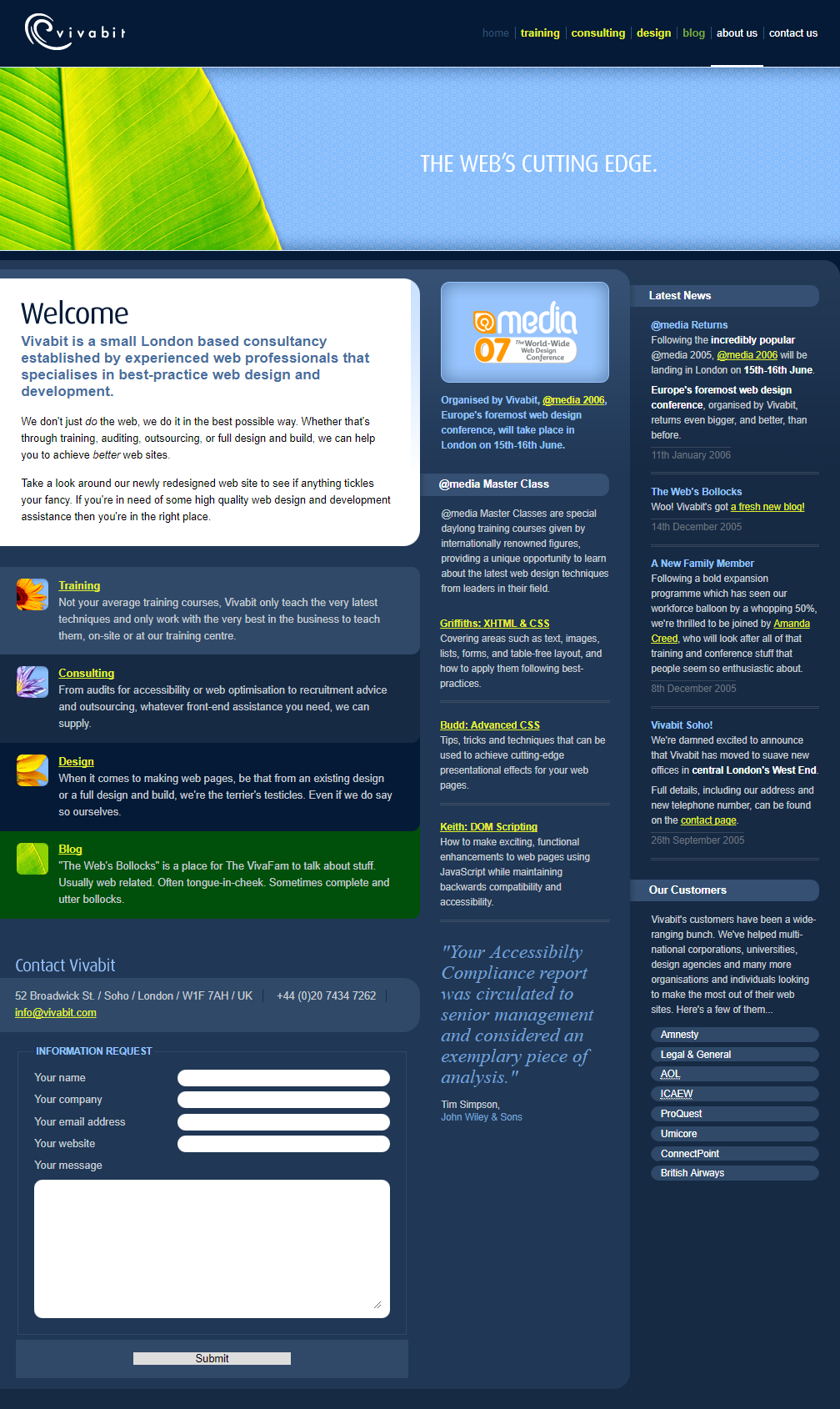 Vivabit website in 2006