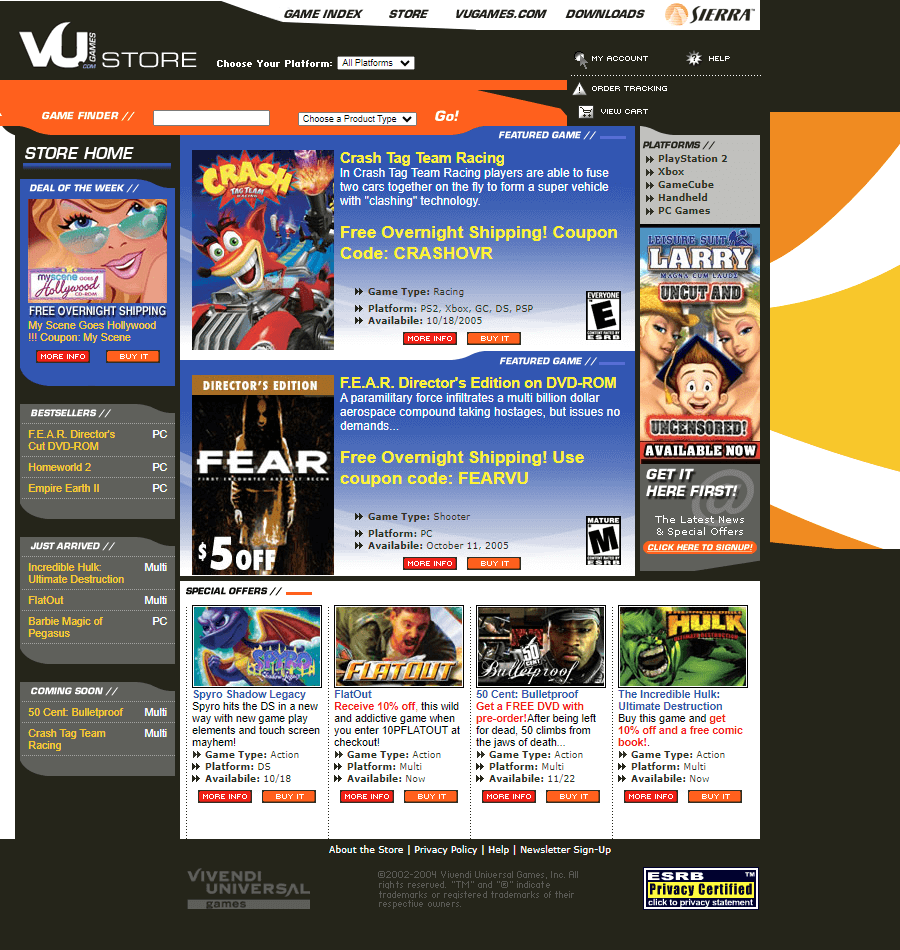 Vivendi Universal Games Store in 2005