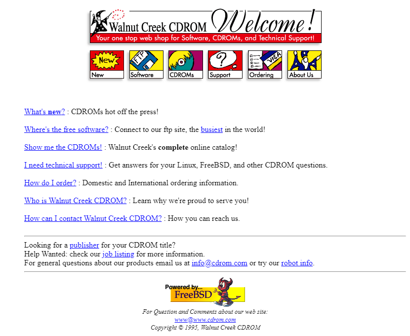 Walnut Creek CDROM website in 1995