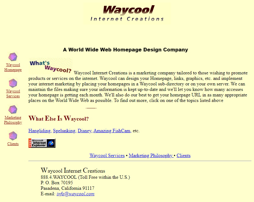 Waycool Internet Creations in 1995