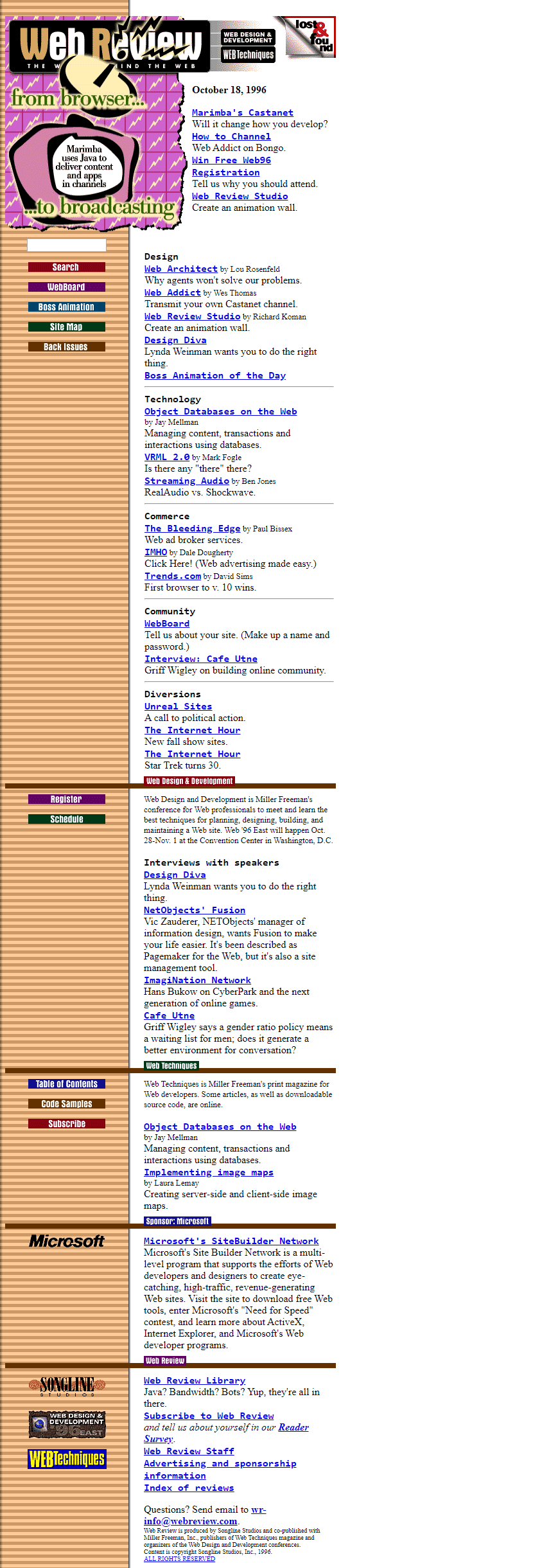 Web Review website in 1996