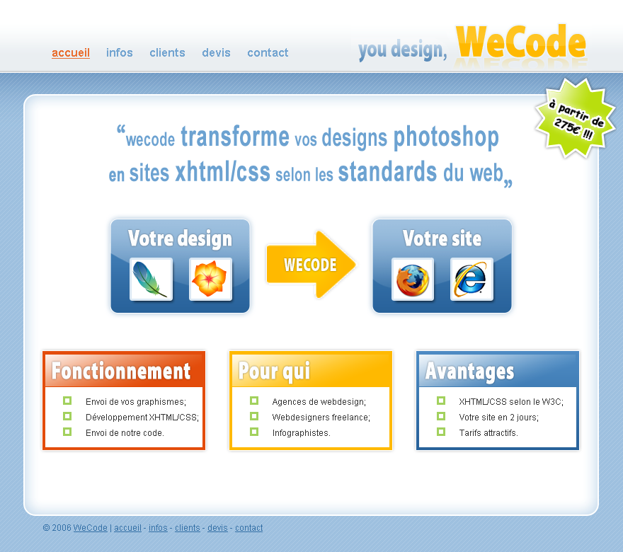 WeCode website in 2006