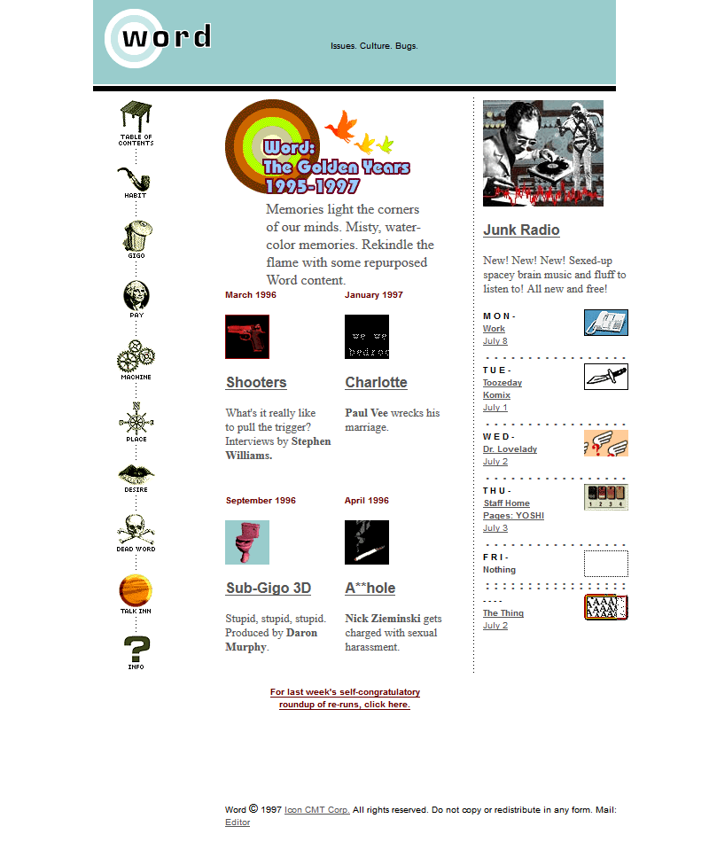 Word website in 1997