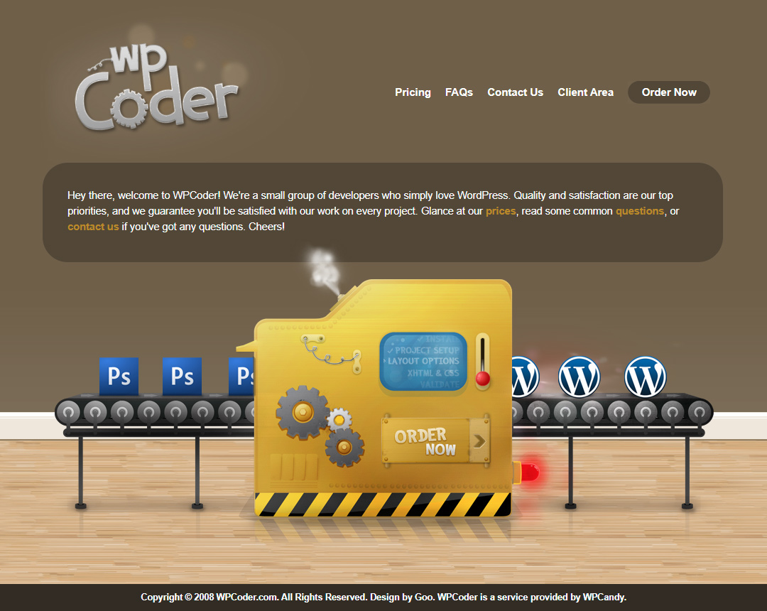 WPCoder website in 2008