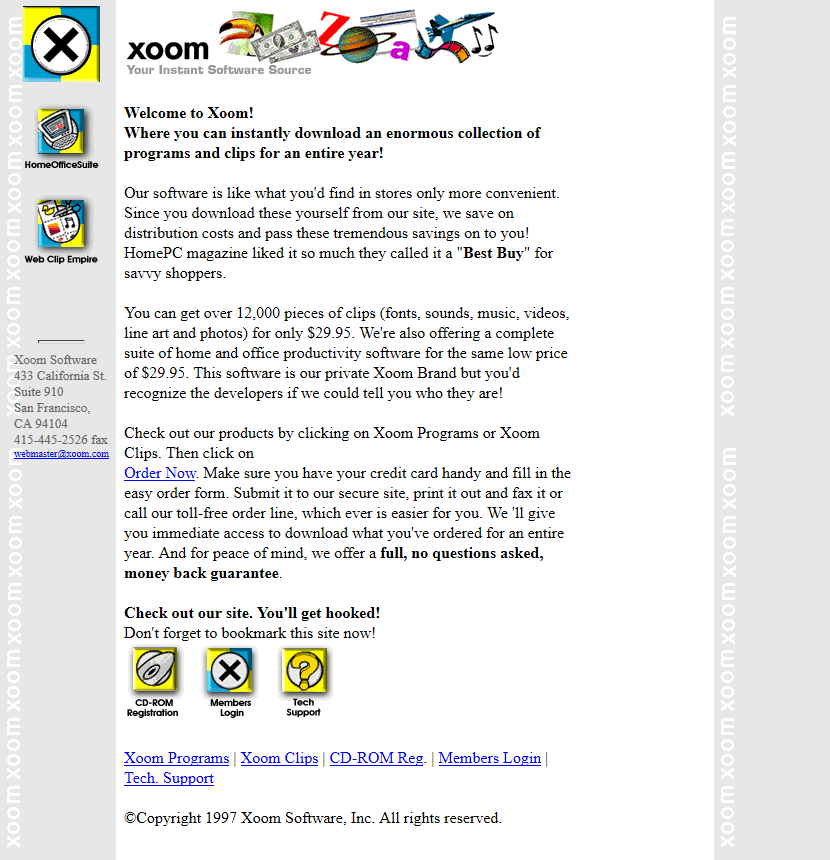 Xoom Software in 1997