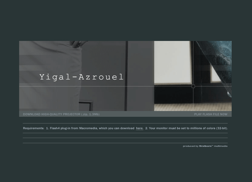 Yigal Azrouel flash website in 2000