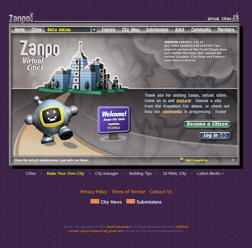 Zanpo website in 2002