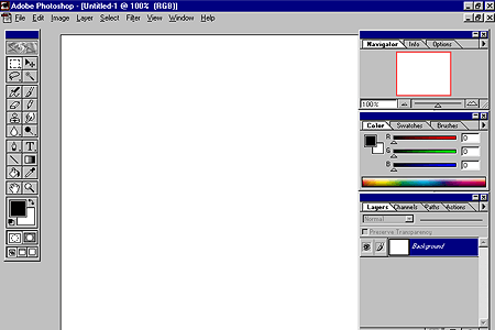 Adobe Photoshop 4.0 – Empty Workspace