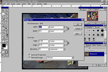 Adobe Photoshop 4.0 – Image Size