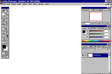 Adobe Photoshop 5.0 – Empty Workspace