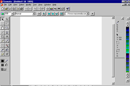 Macromedia Fireworks 1.0 – Empty Workspace