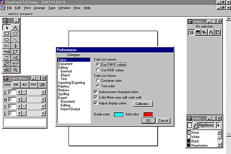 Macromedia FreeHand 5.0 – Preferences