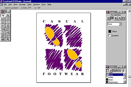 Macromedia FreeHand 5.0 – Casual Footwear