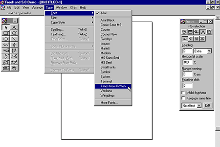 Macromedia FreeHand 5.0 – Type Font