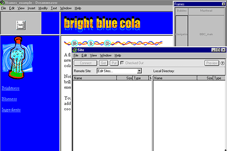Macromedia Dreamweaver 1.2 – Frames Example