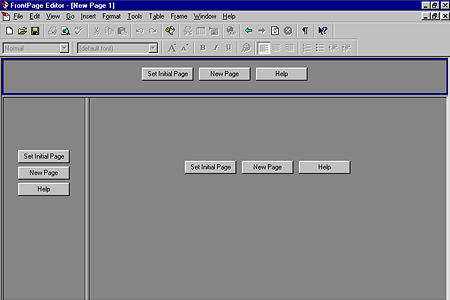 FrontPage Editor New Page with Frames