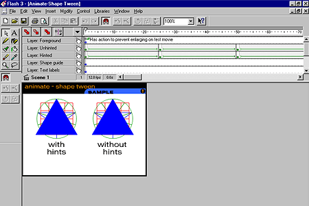 Macromedia Flash 3.0 – Animate-Shape Tween