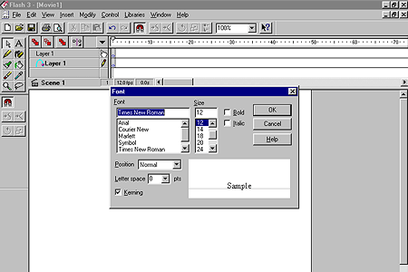 Font Menu