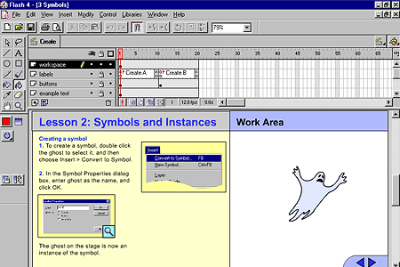 Macromedia Flash 4.0 – Lesson Symbols