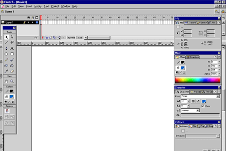 Macromedia Flash 5.0 – Workspace and Palettes