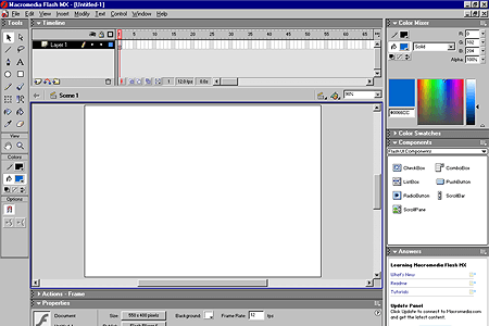 Macromedia Flash MX – Workspace and Palettes