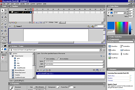 Macromedia Flash MX – Actions – Frame