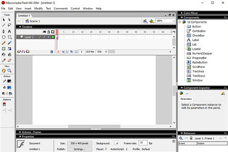 Macromedia Flash MX 2004 – Workspace and Palettes