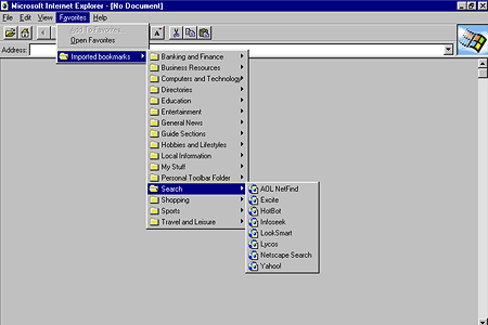 Internet Explorer 1.0 – Favorites
