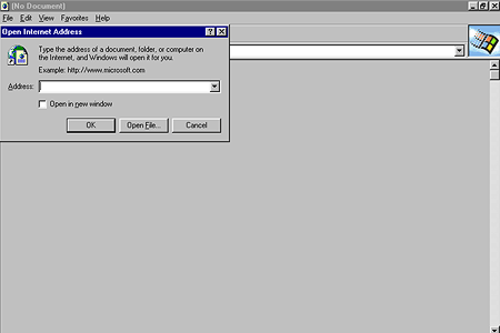 Internet Explorer 1.0 – Open Internet Address