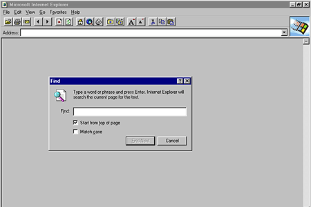 Internet Explorer 2.0 – Find
