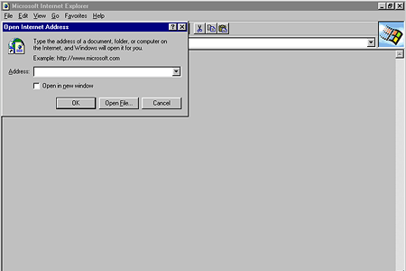 Internet Explorer 2.0 – Open Internet Address