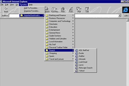 Internet Explorer 3.0 – Favorites
