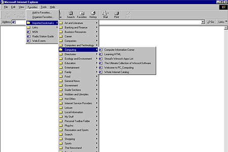 Internet Explorer 5.0 – Bookmarks
