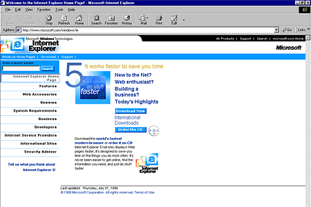 Welcome to the Internet Explorer Home Page!